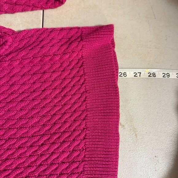 CHRLDR Cheerleader Hot Pink Cable Knit Star Sweater (XS) - Picture 9 of 10